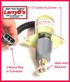 LarryB's 3935649 Fuel Shutoff Solenoid Fits Cummins 3" Spacing, 3 Round Pins,12V
