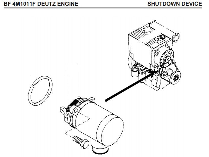 DEUTZ BF4M1011F Fuel shut off solenoid 04272733 Bobcat skid steer loader 863/873