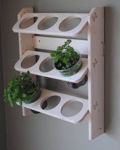 Canning Jar Rack, Pint jar holder, Wall or tabletop, Holds 9 Jars