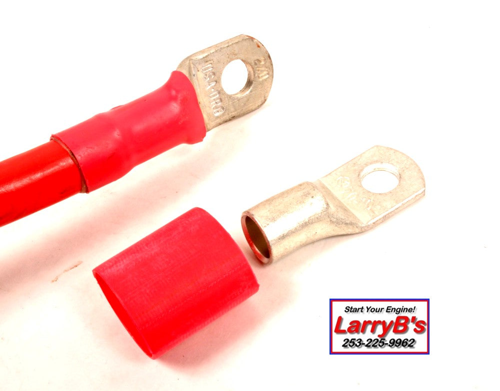 LarryB&#39;s  Pos+ Battery Cable Repair End, Crimp and/or Solder, 2/0 AWG x 3/8&quot;.