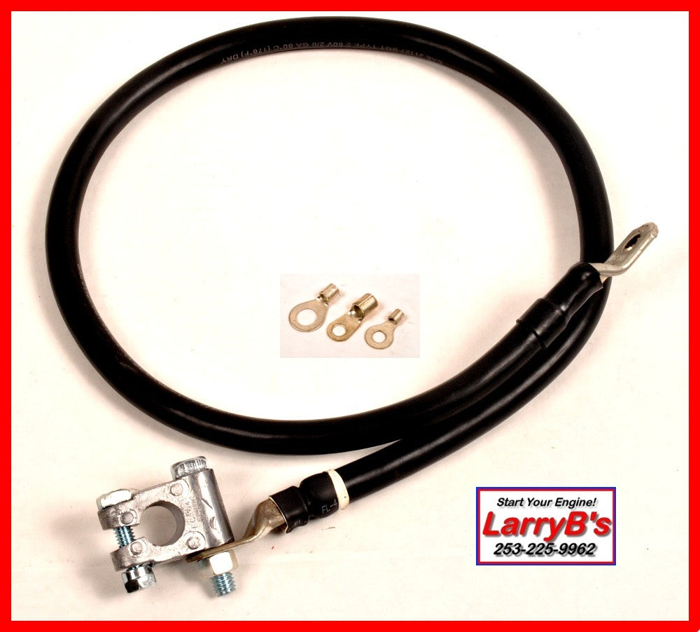 LarryB&#39;s  Replacement Negative 39&quot; Battery Cable for 94-09 Dodge Cummins, w/Military style clamp