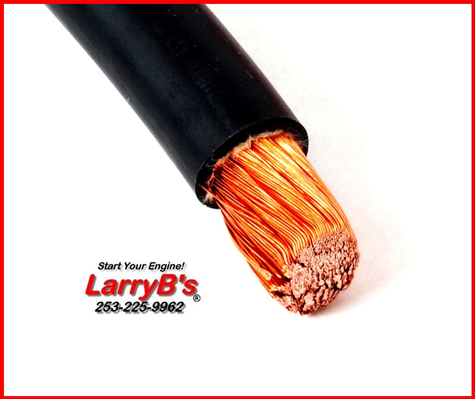 LarryB&#39;s Welding Grade Battery Cable By The Foot, 2/0 Black