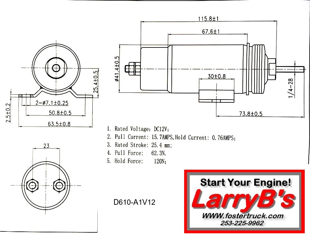 Trombeta Type Internally Switched Dual Coil Solenoid D610-A1V12
