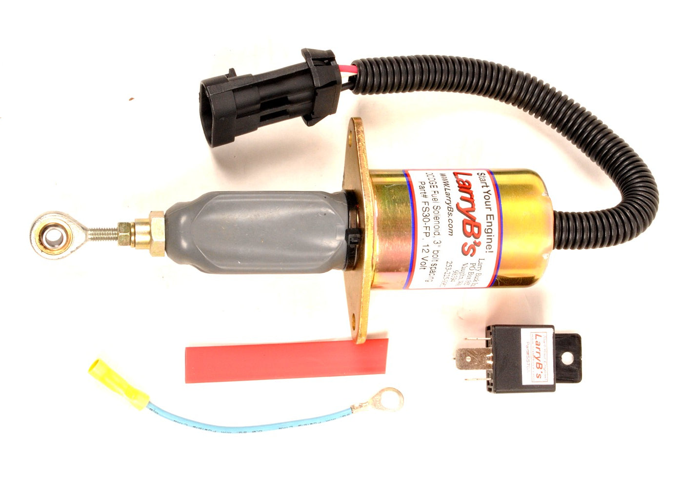 DODGE Diesel 3" bolt spacing, 3 flat pins, Fuel Solenoid Kit with Relay and Fusible Link