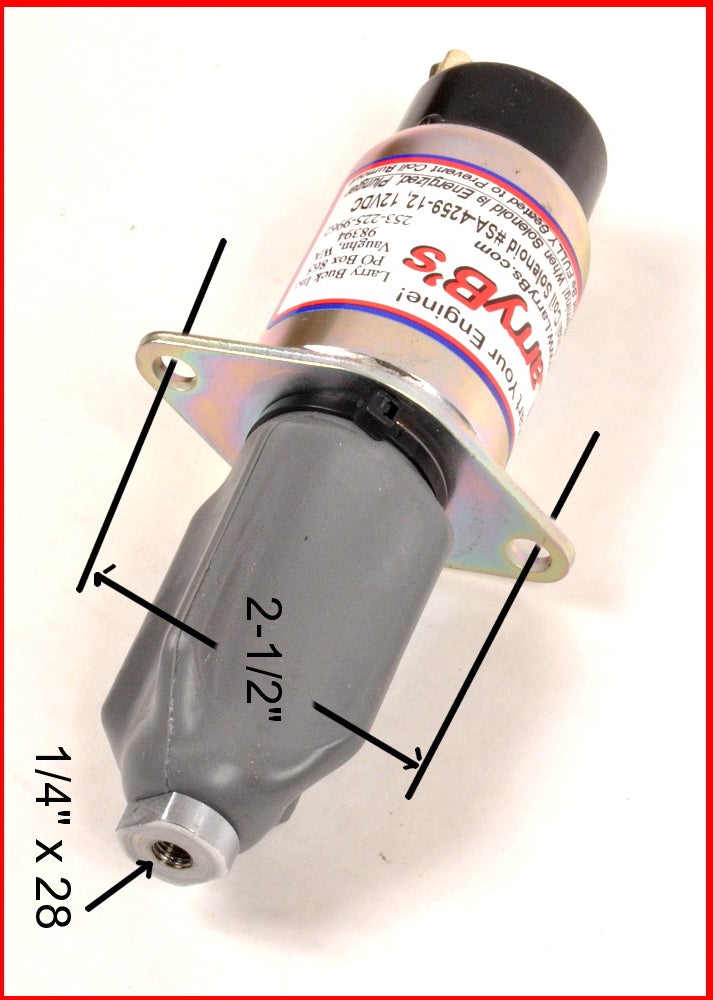 LarryB's Syncro Start Fuel Shutdown Solenoid, SA-4259-12, 1751-12A6U1B1S5, 12 Volt