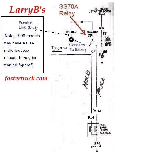 LarryB's Dodge Diesel 12 valve, 80 Amp Fuel shutdown solenoid relay